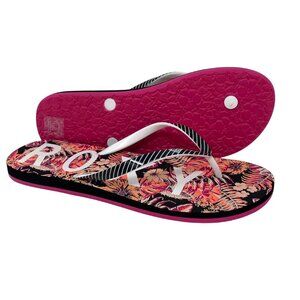 Roxy Womens Simba Love V ,Black/Pink Flowers